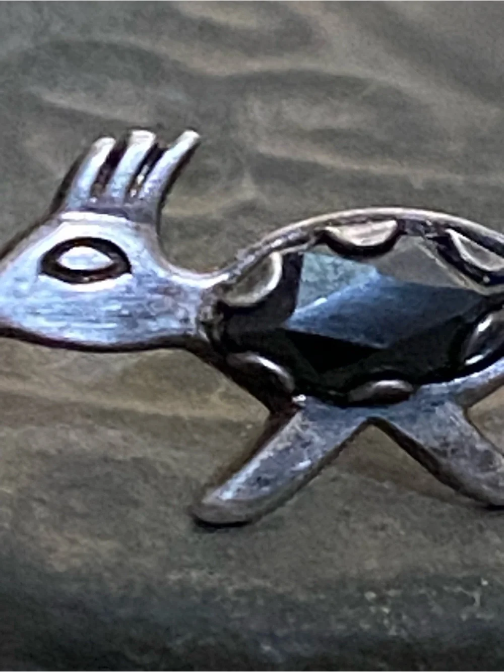 Native American Bell Trading 925 Sterling Hemitite Roadrunner Bird Tie Tack